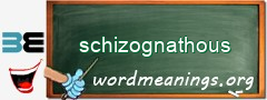 WordMeaning blackboard for schizognathous